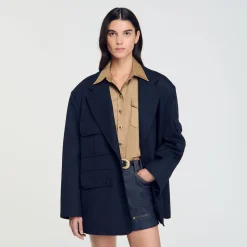 Femme SANDRO Veste De Costume Oversize