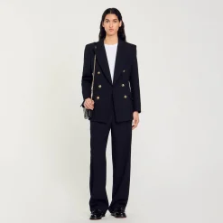 Femme SANDRO Veste De Tailleur à Boutonnage Croisé