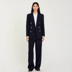 Femme SANDRO Veste De Tailleur à Boutonnage Croisé