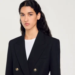 Femme SANDRO Veste De Tailleur à Boutonnage Croisé