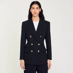 Femme SANDRO Veste De Tailleur à Boutonnage Croisé