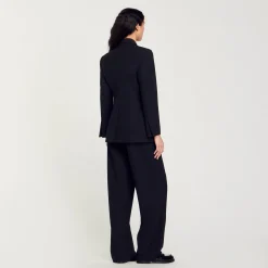 Femme SANDRO Veste De Tailleur à Boutonnage Croisé
