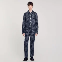 Homme SANDRO Veste En Denim Square Cross
