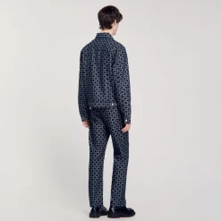 Homme SANDRO Veste En Denim Square Cross
