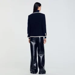 Femme SANDRO Veste Longue En Tweed
