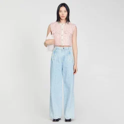 Femme SANDRO Veste Sans Manches En Tweed