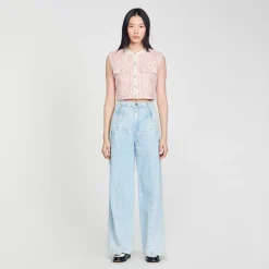 Femme SANDRO Veste Sans Manches En Tweed