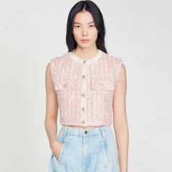 Femme SANDRO Veste Sans Manches En Tweed